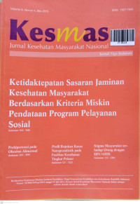 Image of Kesmas (Jurnal Kesehatan Masyarakat Nasional) Vol.9, No.4. Mei 2015