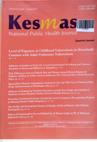 Image of Kesmas (National Public Health Journal) Vol.12, No.1.August 2017