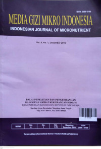 Image of Media Gizi Mikro Indonesia. Vol.8, No.1. Desember 2016