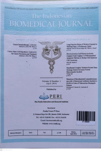 Image of The Indonesian BIOMEDICAL JOURNAL. Vol.8, No.1, April 2016