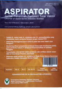 Image of Aspirator Jurnal Penelitian Penyakit Tular Vektor. Vol.6. No.2 Desember 2014