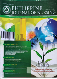 Image of Philippine Journal Of Nursing Vol.84, NO.2. July - December 2014