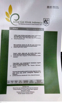 Image of Jurnal Gizi Klinik Indonesia  = The Indonesian Juornal of Clinical Nutrition (IJCN) . Vol. 14 No. 04. January 2018