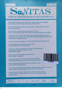 Image of Sanitas Jurnal Teknologi dan Seni Kesehatan. Vol.6, No.3. Juni 2013