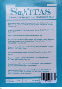 Image of Sanitas Jurnal Teknologi dan Seni Kesehatan. Vol.5, No.1. Juni 2011