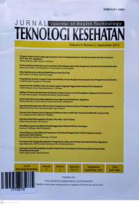 Image of Jurnal Teknologi Kesehatan ( Journal of Health Technology) Vol.9, No.2. September 2013
