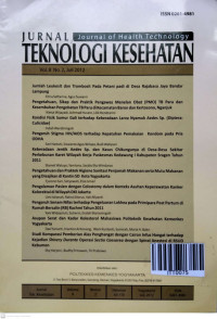 Image of Jurnal Teknologi Kesehatan ( Journal of Health Technology) Vol.8, No.2. Juli 2012