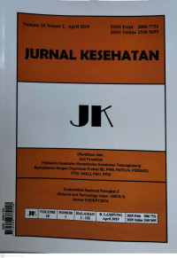 Image of Jurnal Kesehatan Vol. 10, No.1. April 2019