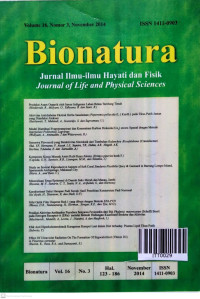 Image of Bionatura Jurnal Ilmu-ilmu Hayati dan Fisik. Vol.16, No.3. November 2014