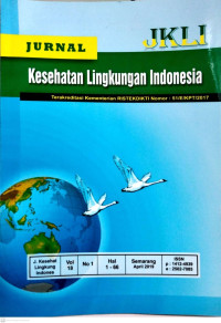 Image of Jurnal Kesehatan Lingkungan Indonesia (JKLI). Vol.18, No.1 April 2019