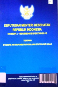 Image of Keputusan Menteri Kesehatan RI No:1995/MENKES/SK/X11/2010 ttng Standar Antropometri penilaian status Gizi anak