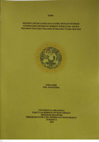 Image of REGRESI LINEAR GANDA DATA PANEL DENGAN ESTIMASI GENERALIZED METHOD OF MOMENT (GMM) PADA ANGKA KEJADIAN PENYAKIT MALARIA DI MALUKU UTARA 2010-2014