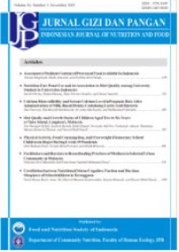 Image of Jurnal Gizi dan Pangan (JGP) : Indonesia Journal of Nutrition and Food Vol 16 No 2 juli 2021