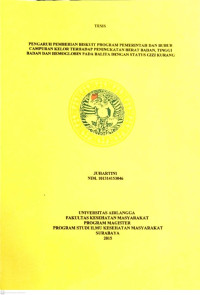 Image of PENGARUH PEMBERIAN BISKUIT PROGRAM PEMERINTAH DAN BUBUR CAMPURAN KELOR TERHADAP PENINGKATAN BERAT BADAN, TINGGI BADAN DAN HEMOGLOBIN PADA BALITA DENGAN STATUS GIZI KURANG